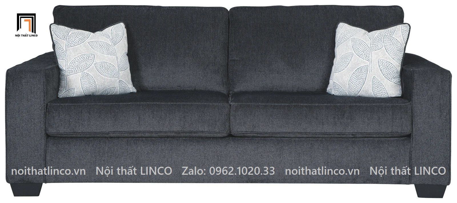 Ghế sofa băng thư giãn BT38-Rima dài 1m9 màu xám đen