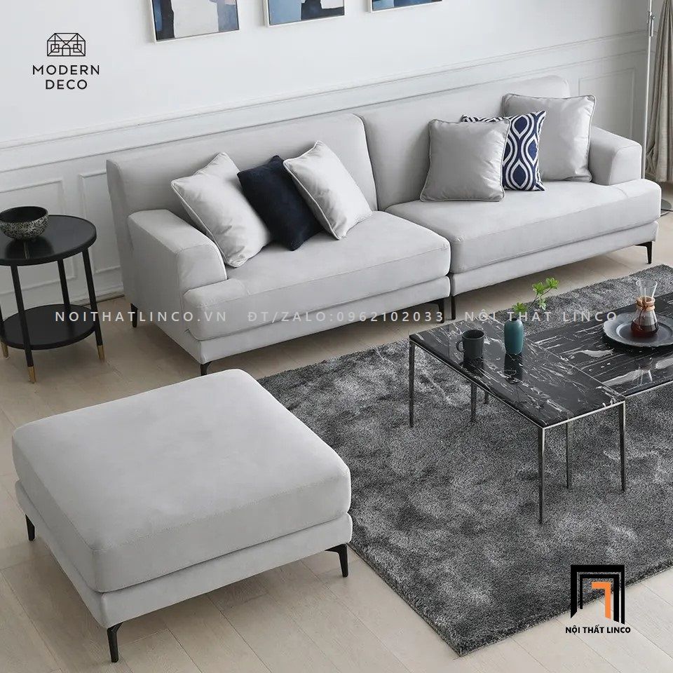 Bộ ghế sofa băng gia đình 2m2 BT76 Naby vải bố cotton