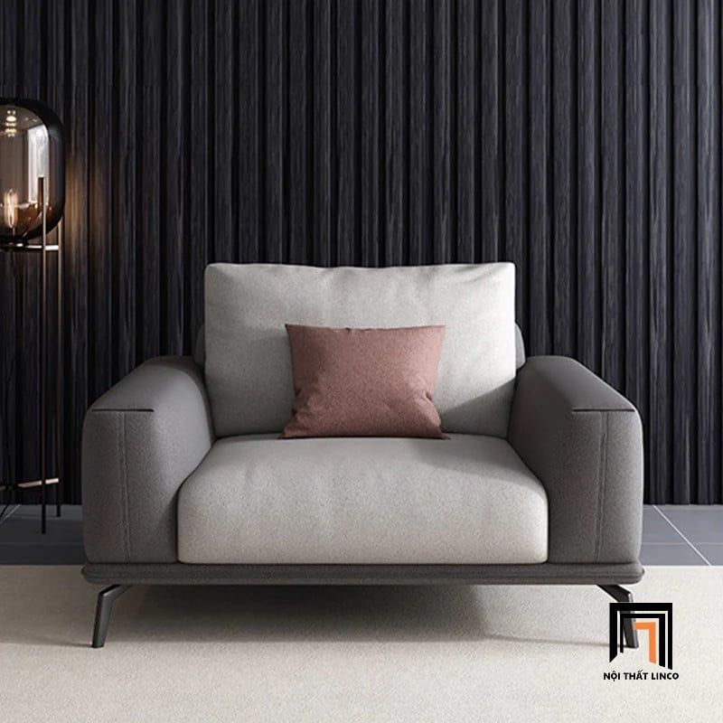 Ghế sofa băng nhỏ gọn dài 2m BT254 Atonio phối màu da xám