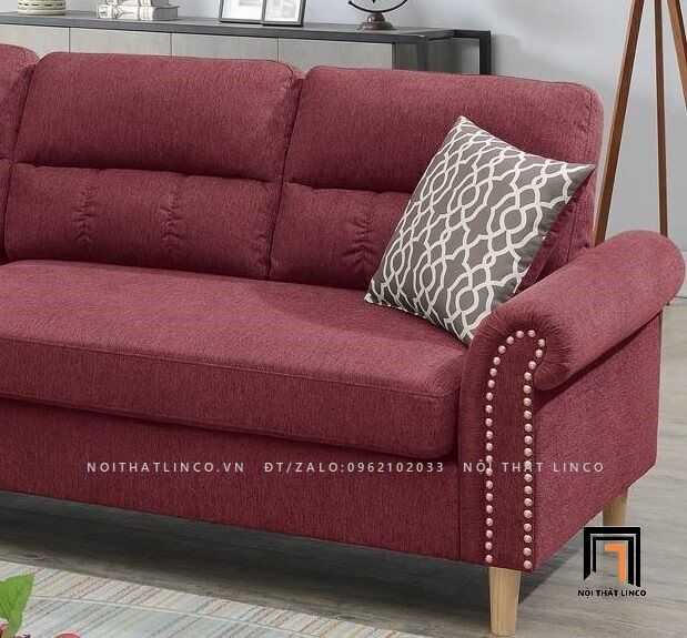 Bộ ghế sofa góc chữ L gia đình GT65 Retic 2m2 x 1m5 vải bố