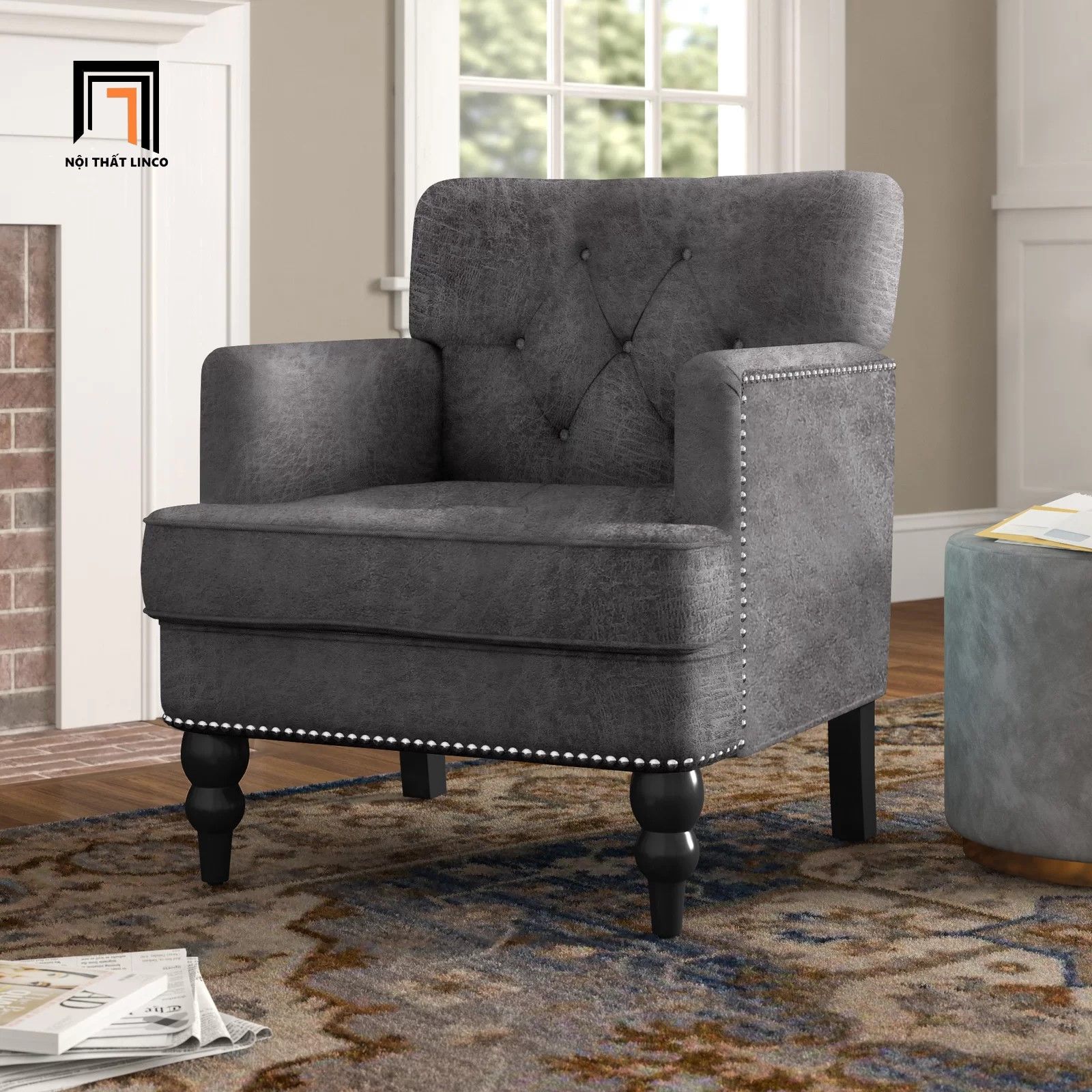 Ghế sofa đơn ngồi đọc sách DT40 Cozine vải nỉ cao cấp