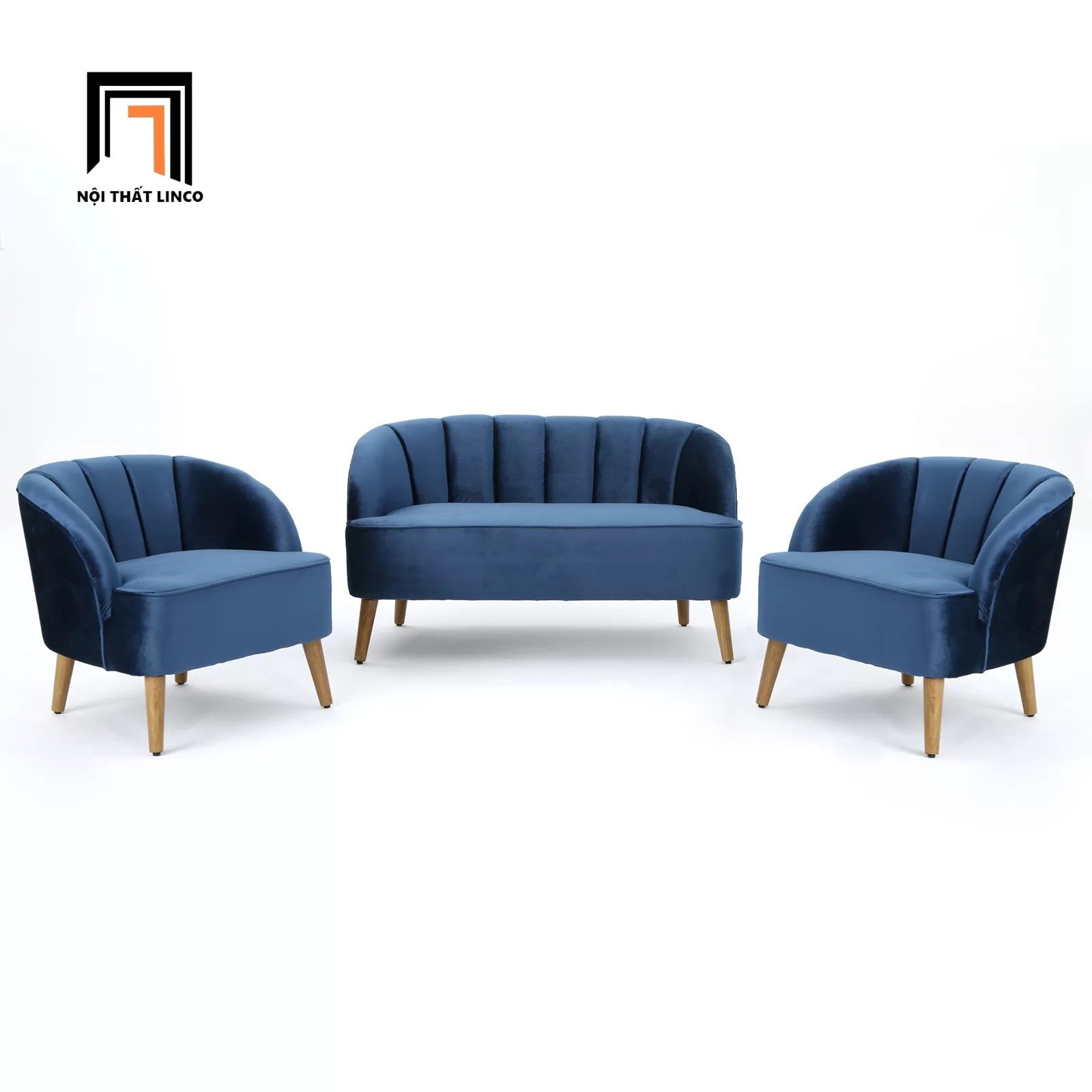 Bộ ghế sofa nhỏ xinh vải nhung KT98 Chunni cho các shop tiệm