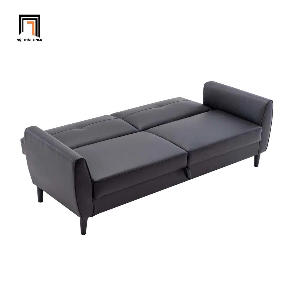 Ghế sofa giường sang trọng GB31 Lati 1m9 màu đen da giả