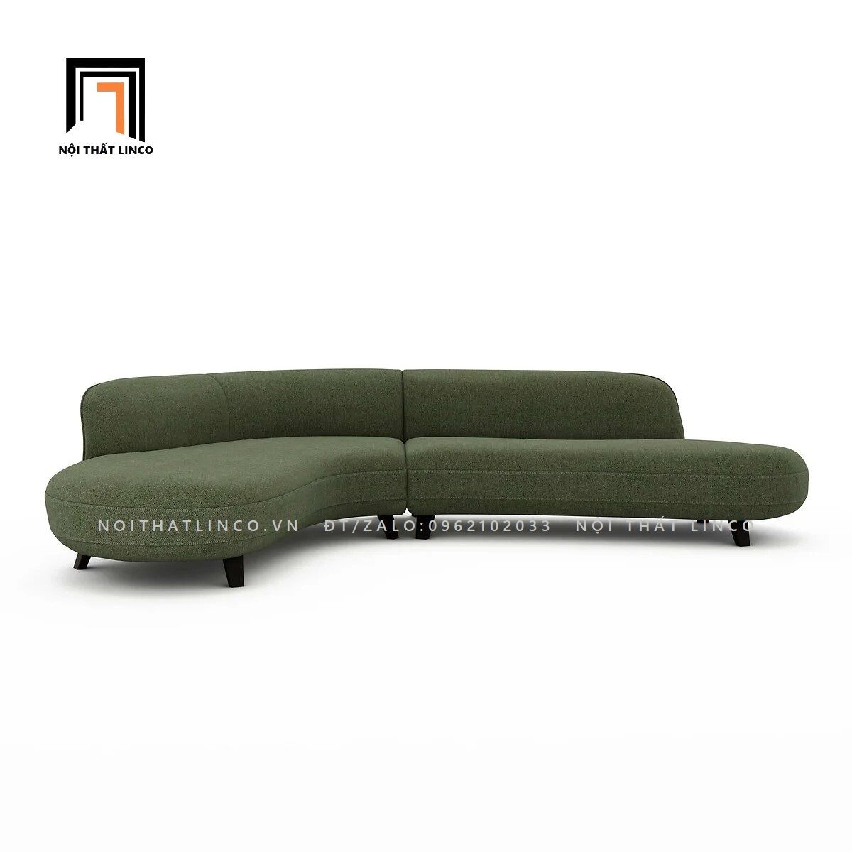 Bộ ghế sofa góc GT59 Hoek 2m8 x 1m8 màu xanh đen cho sảnh chờ