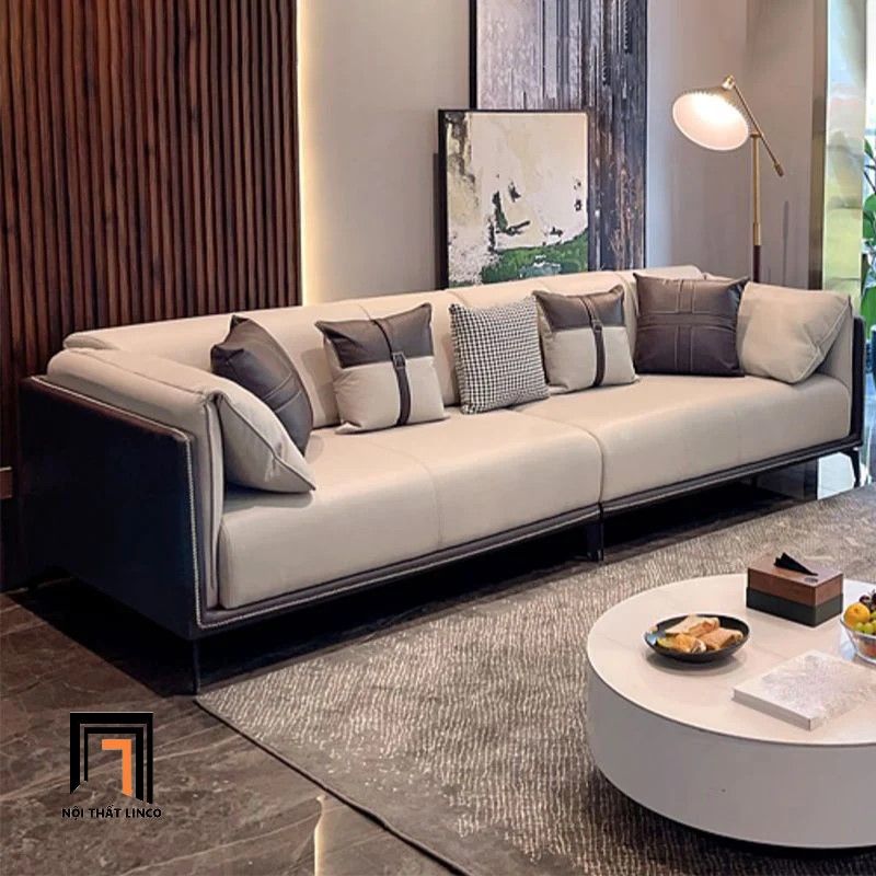 Bộ ghế sofa góc da công nghiệp GT184 Morelia 3m2 x 1m6 hiện đại