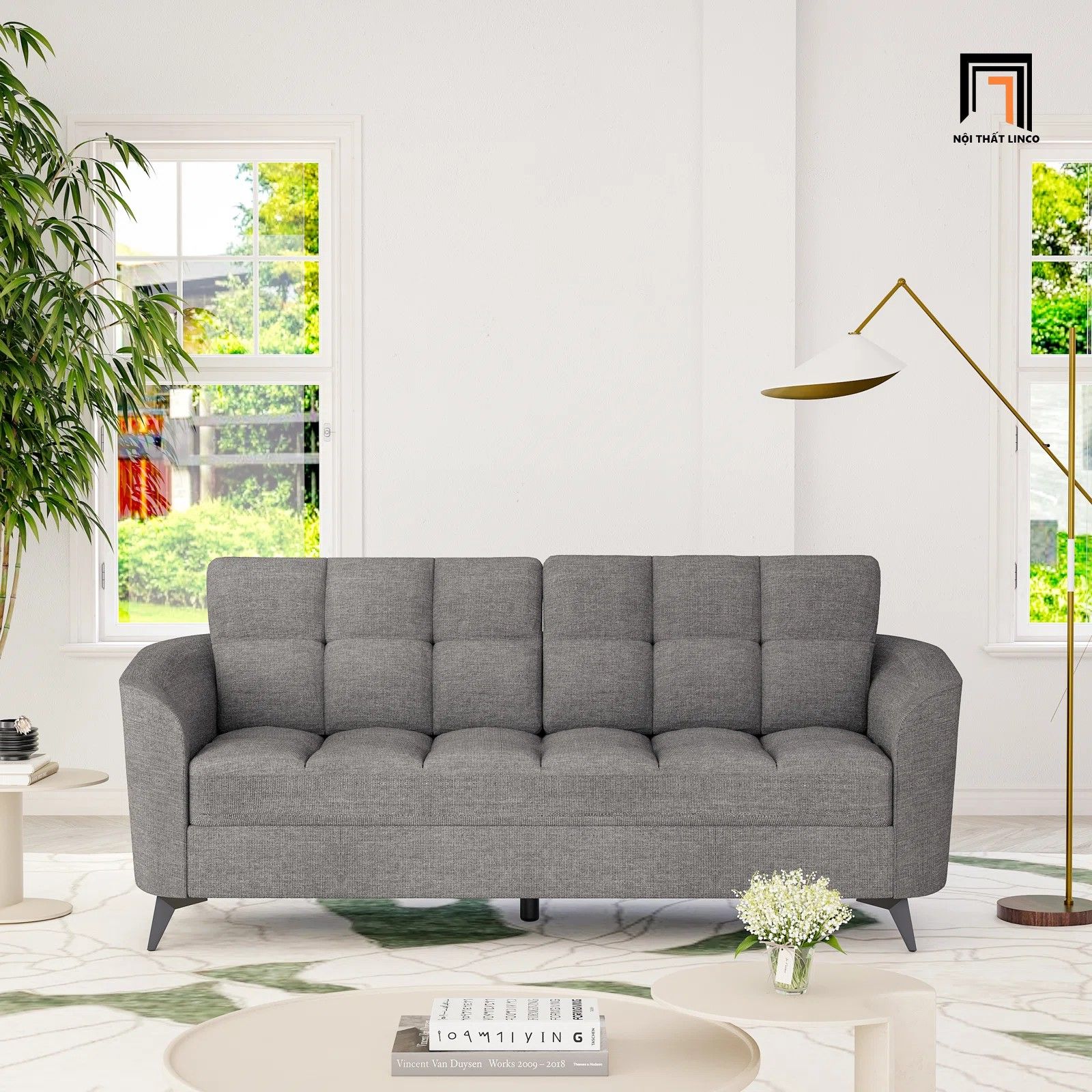 Ghế sofa văng nỉ đẹp BT172 Gundhard dài 1m8 xinh xắn