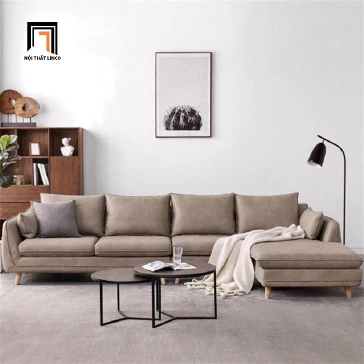 Ghế sofa góc L da giả xanh mint GT256 Encino 3m x 1m6 giá rẻ