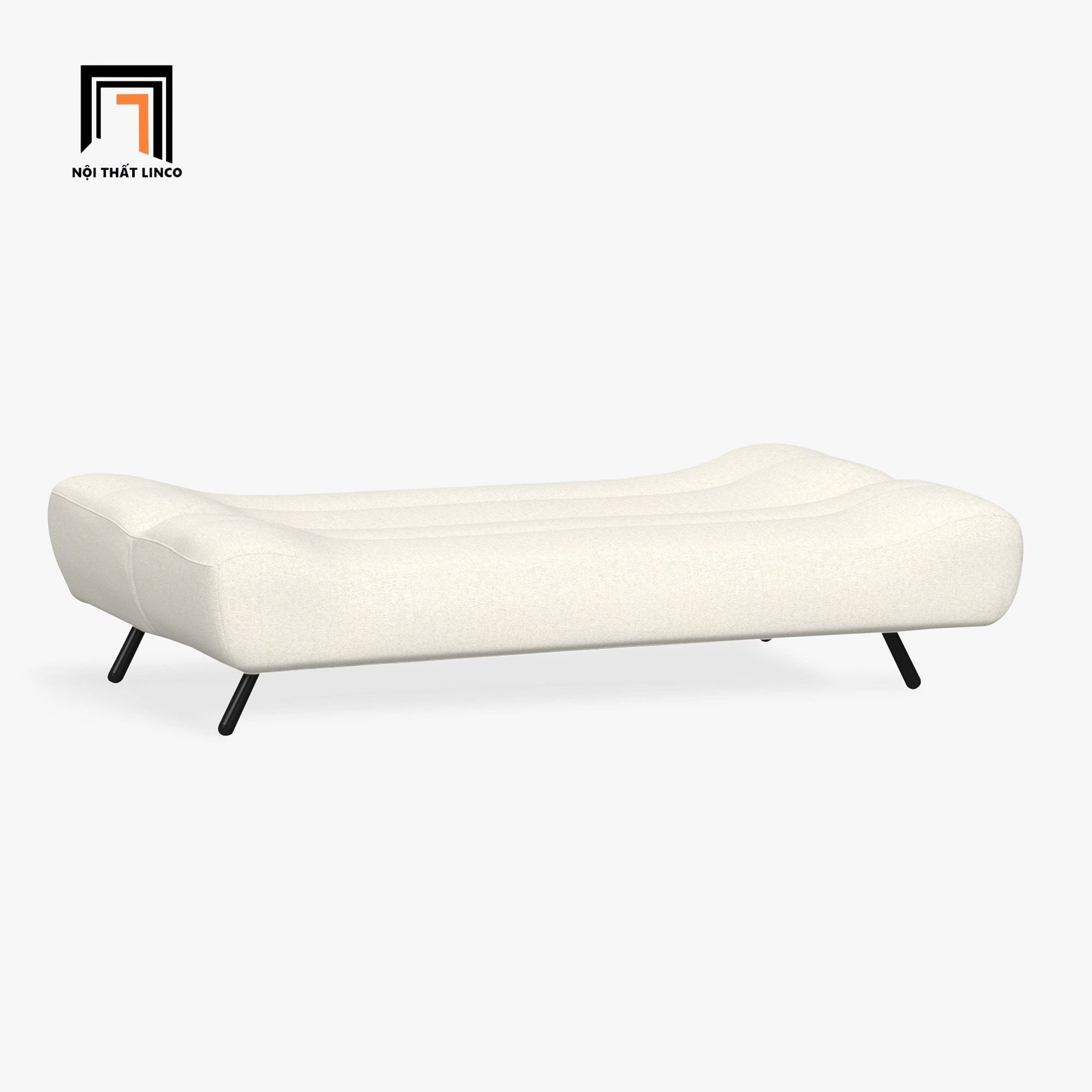 Ghế sofa giường bọc da GB13 Finn dài 1m8 màu trắng kem