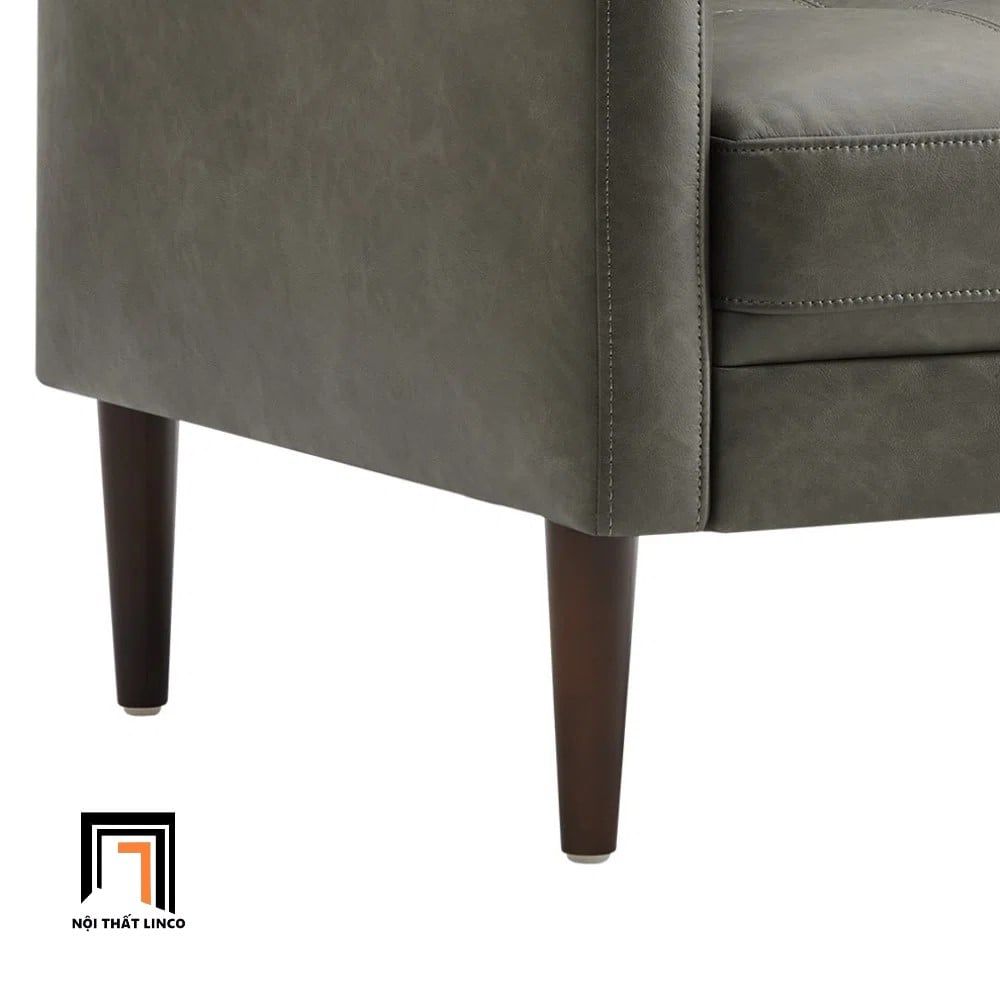 Ghế sofa giường bọc da xám 1m9 GB108 Bharati cho văn phòng
