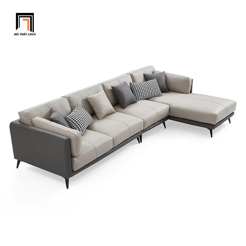 Bộ ghế sofa góc L 3m x 1m6 bọc da giả GT132 Morfe sang trọng