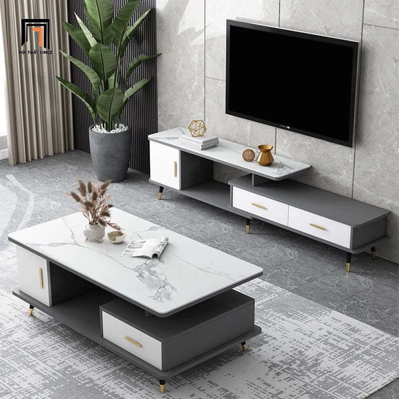 Bàn sofa hình hộp chữ nhật BSF33 Katy 1m x 50 mặt đá xám