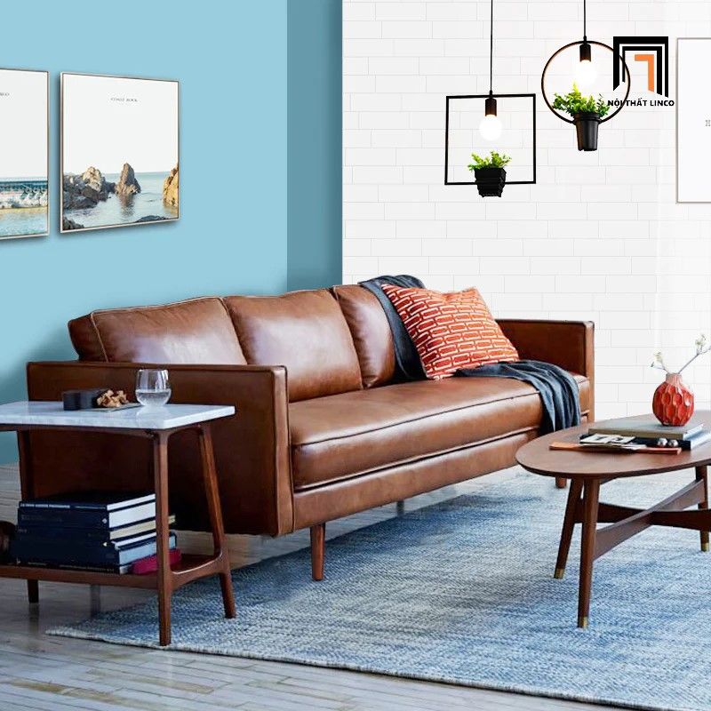 Ghế sofa đơn gia đình da công nghiệp DT74 Roderic màu nâu