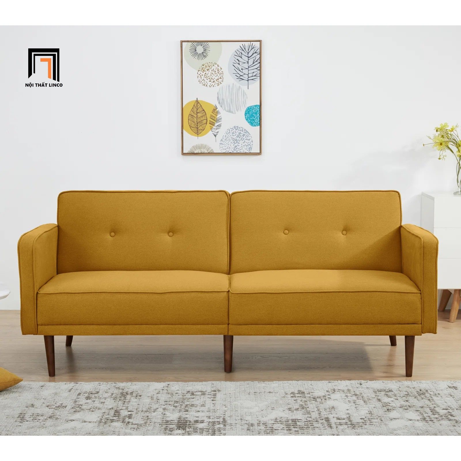 Ghế sofa giường nằm 1m8 GB44 Ellen cho văn phòng nhỏ gọn