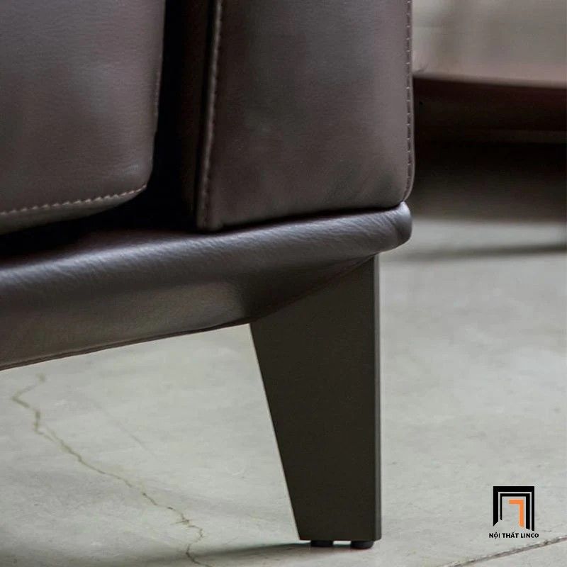 Ghế sofa đơn cho văn phòng làm việc DT49 Monda da giả nâu đậm