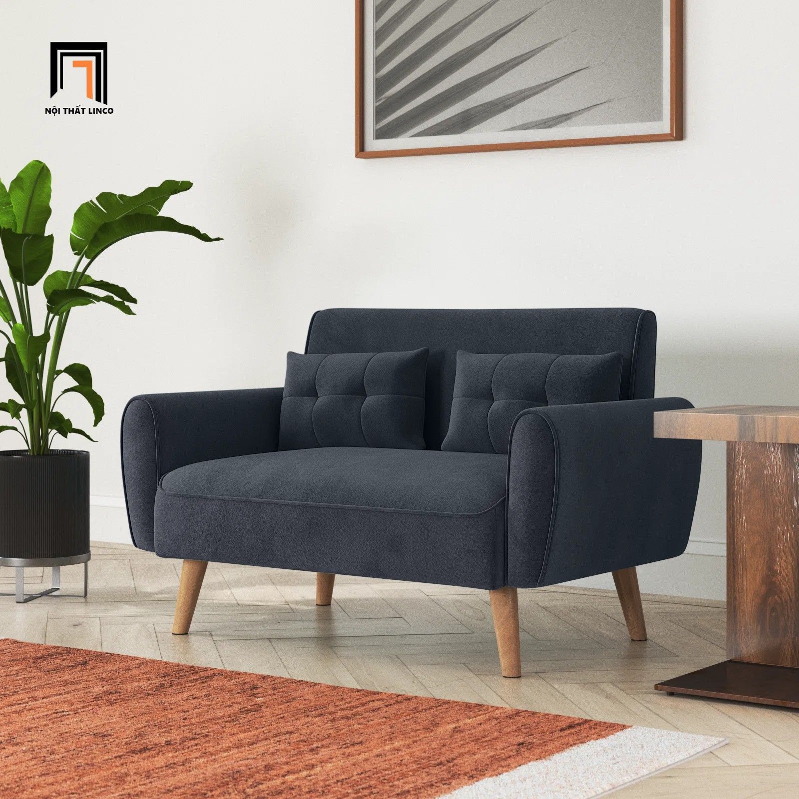 Ghế sofa băng nhỏ giá rẻ dài 1m2 BT222 Arlander vải nỉ
