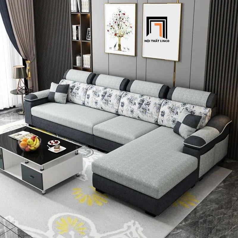 Bộ ghế sofa góc chữ L GT166 Beaver 3m x 1m6 phòng khách đẹp