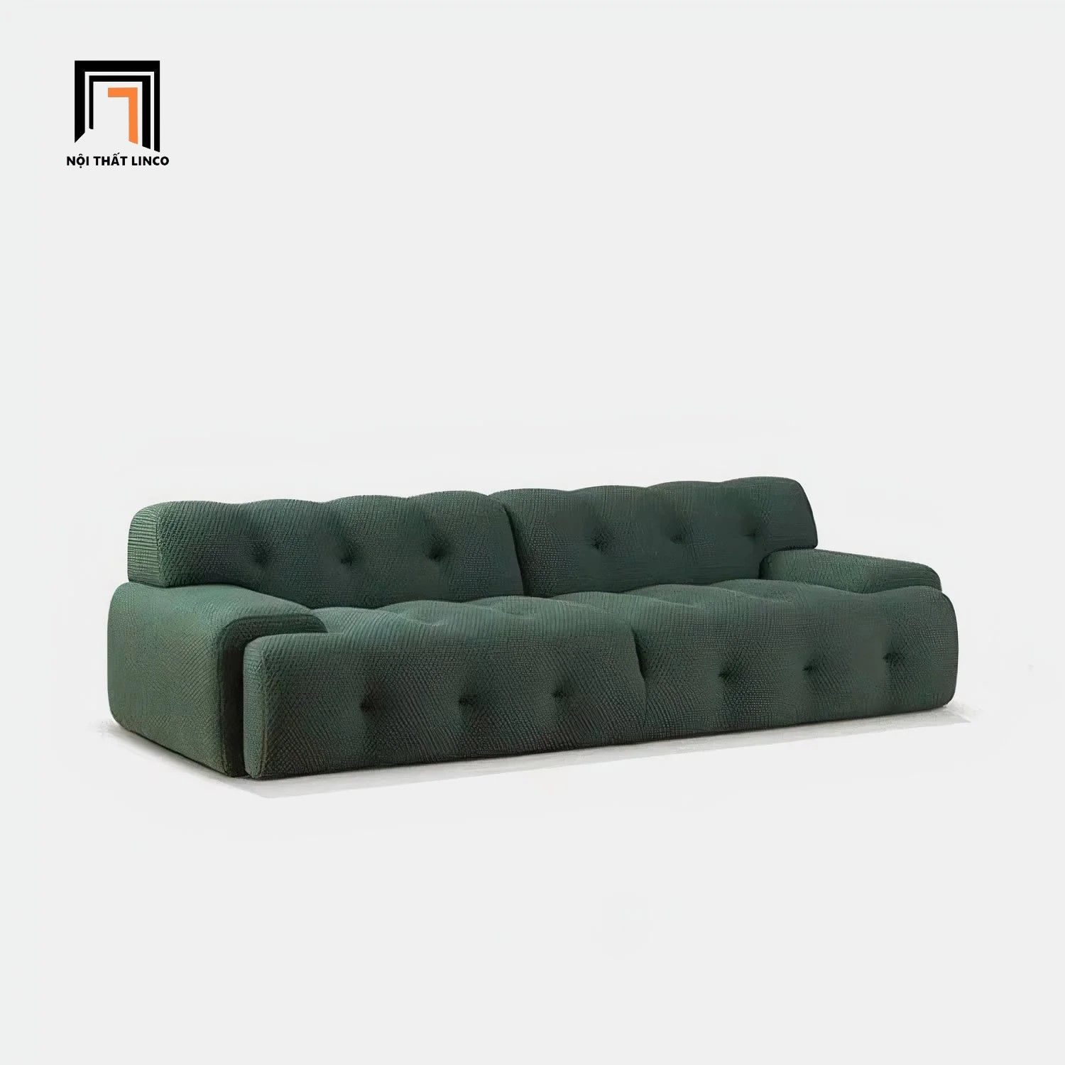 Ghế sofa góc L xinh xắn GT197 Leeya 2m6 x 1m6 vải nỉ trắng kem