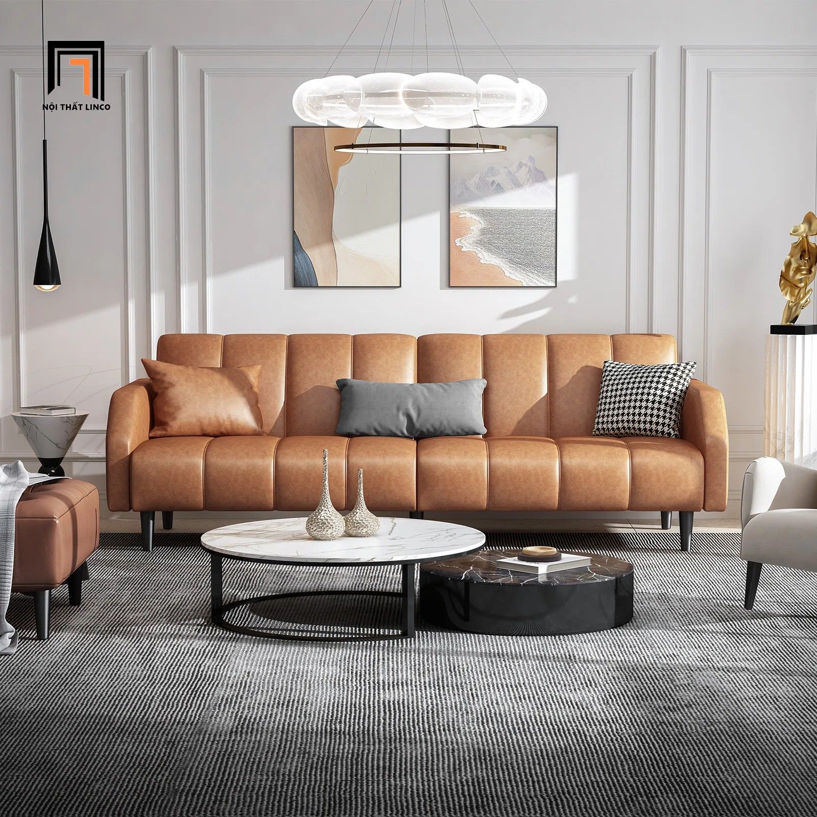 Ghế sofa giường sang trọng GB98 Fabry 2m da cho văn phòng