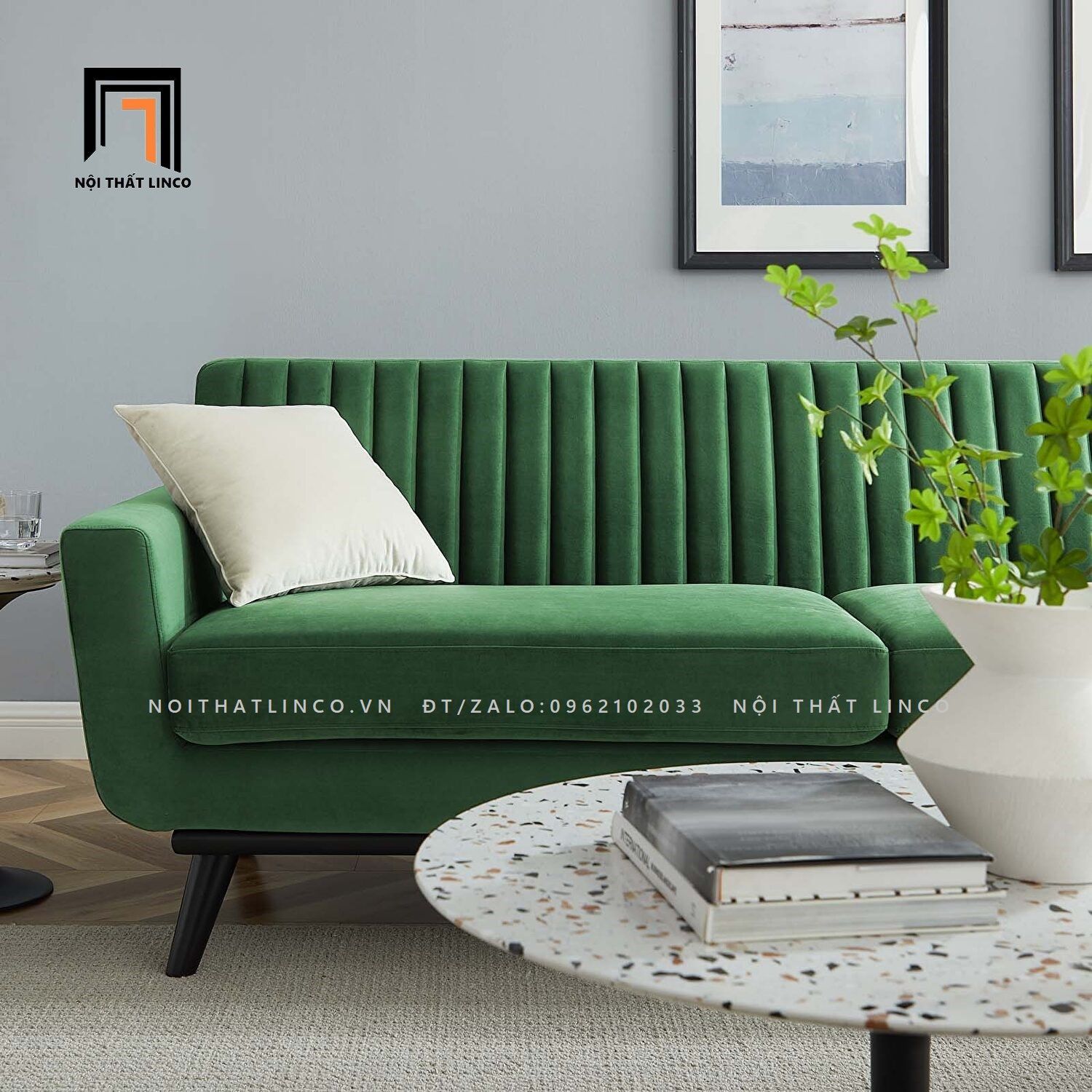 Ghế sofa băng chia múi BT108 Engage 2m vải nhung