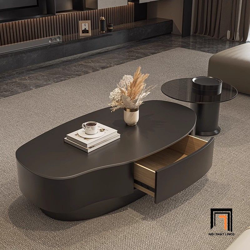Bàn sofa phòng khách kiểu cong BSF71 Orante 1m2 sang trọng