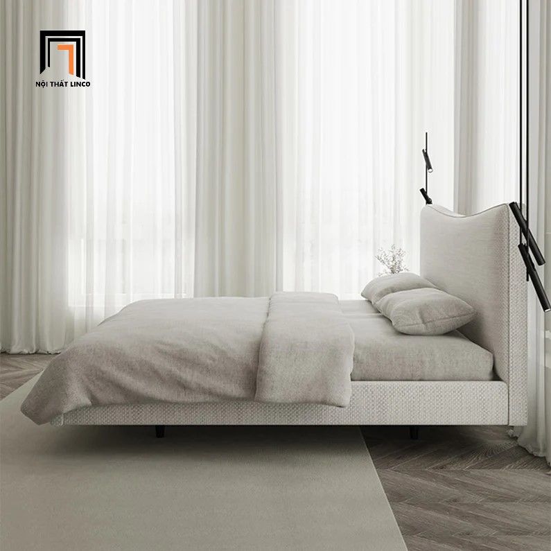 Giường ngủ cho gia đình sang trọng GN49 Altresha màu xám trắng