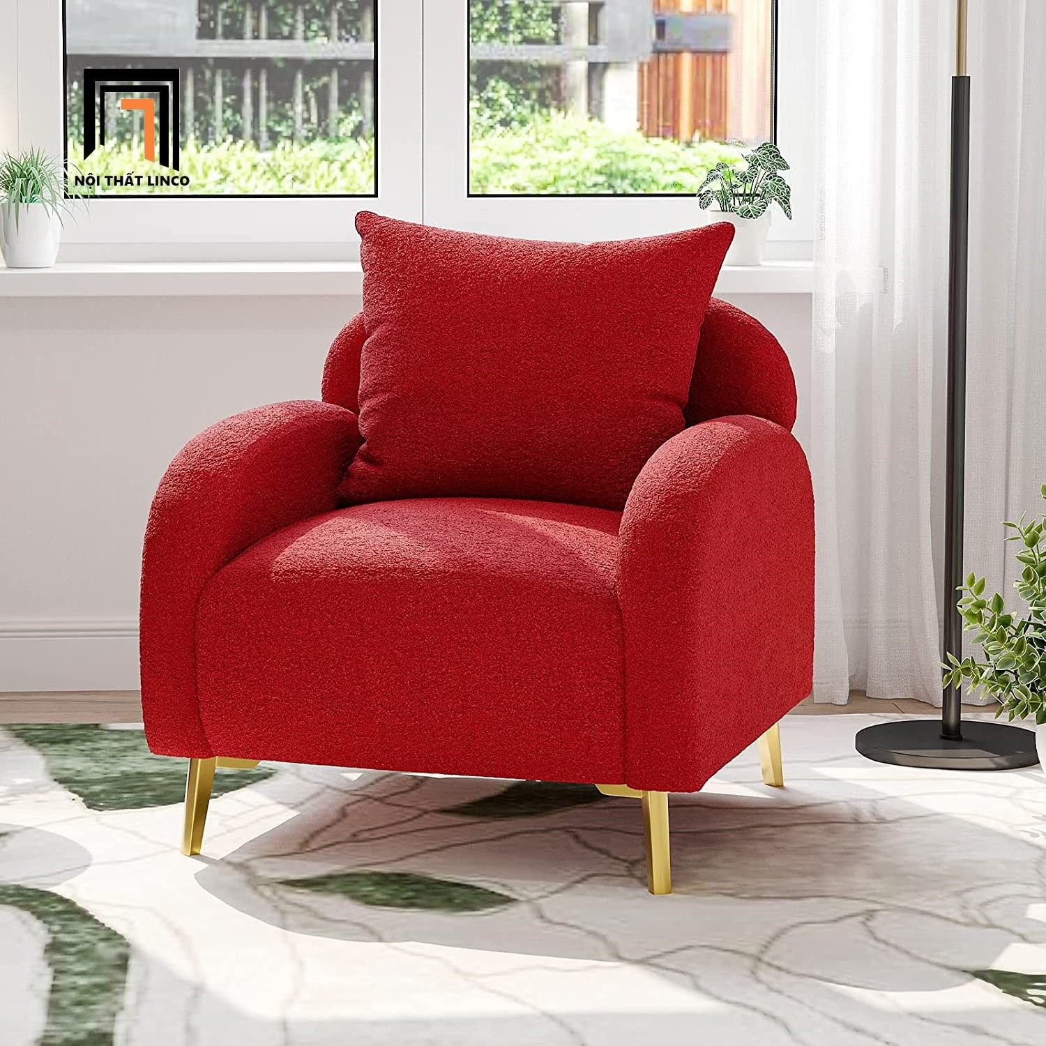 Ghế sofa đơn nhỏ xinh xắn DT31 Keeny trang trí vải nỉ