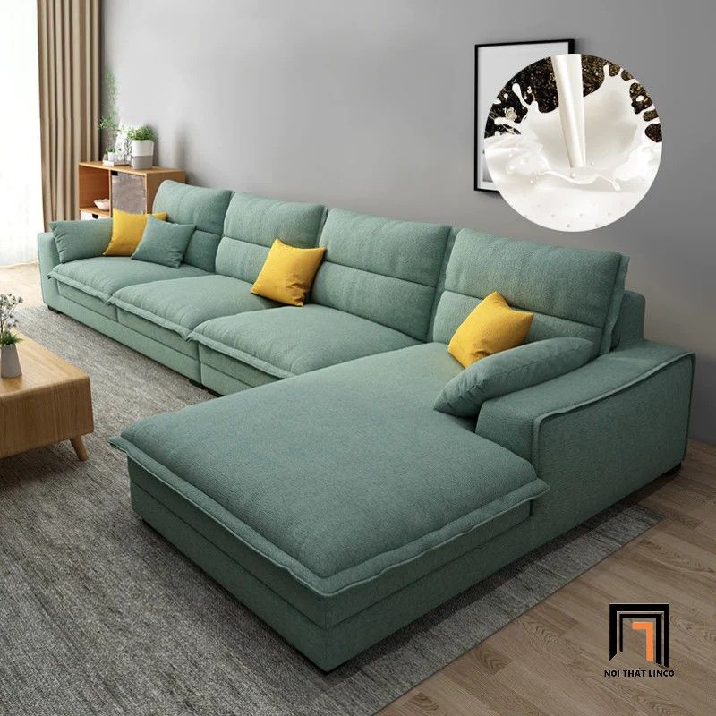 Bộ ghế sofa góc L diện tích lớn GT109 Vista 3m45 x 1m8 vải nỉ