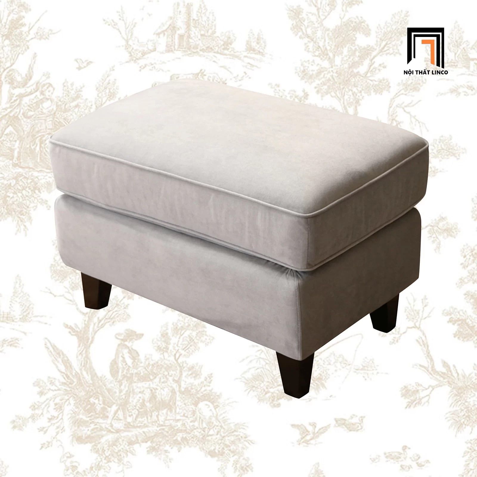 Ghế sofa đơn vải nhung DT43 Dolce màu xám lông chuột