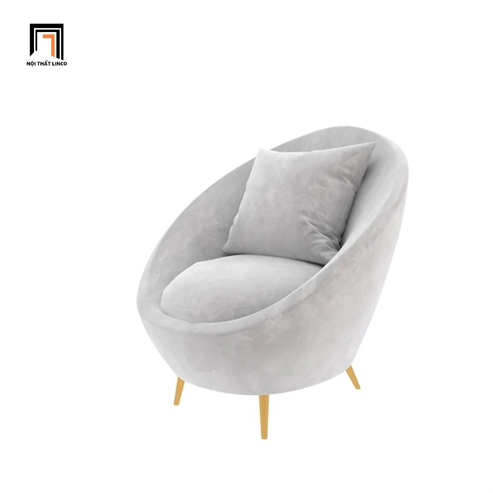 Ghế sofa đơn cong xinh xắn DT46 Simpson vải nỉ nhung