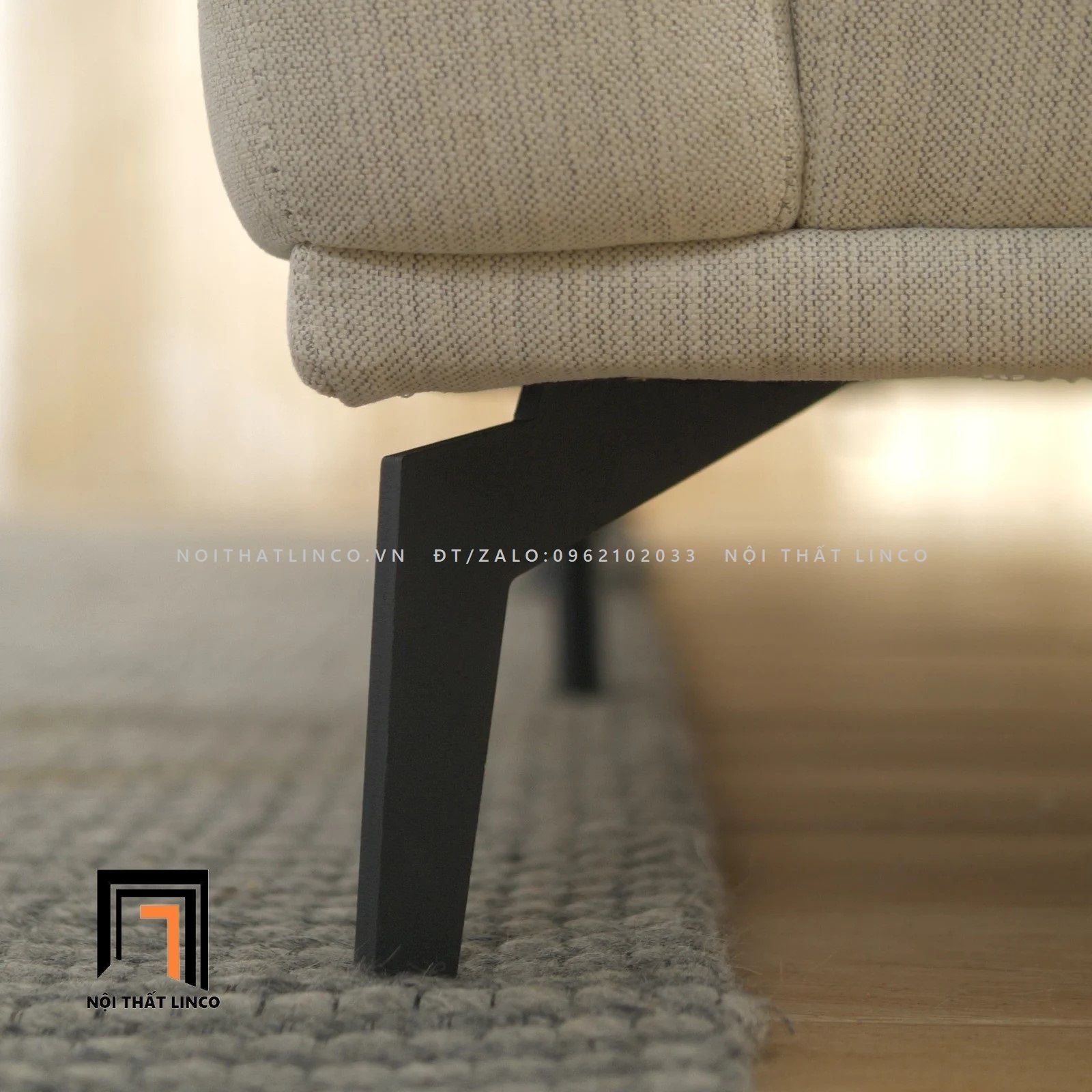 Ghế sofa băng màu xám trắng BT64 Orren vải bố nỉ