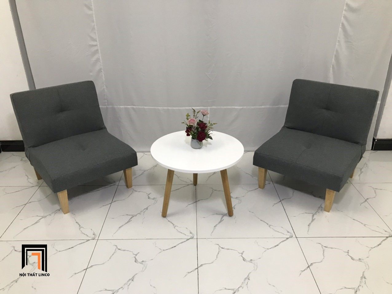Ghế salon đơn NS01 bed xám đen nhỏ gọn giá rẻ