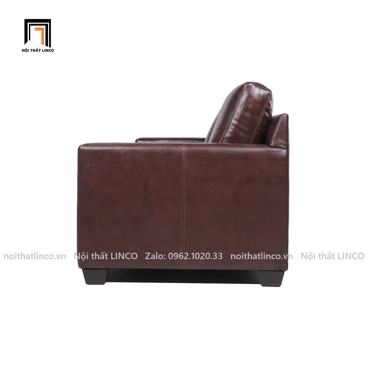 Ghế sofa băng sang trọng BT49-Covedale da công nghiệp màu nâu đậm