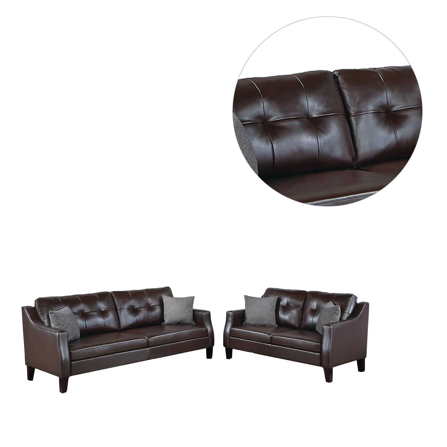 Bộ ghế sofa da công nghiệp KT39 Winir cho phòng khách gia đình