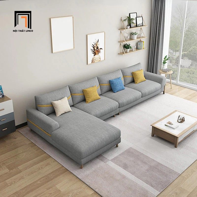 Bộ ghế sofa góc phòng khách vải nỉ mềm GT185 Zamora 3m x 1m6 giá rẻ