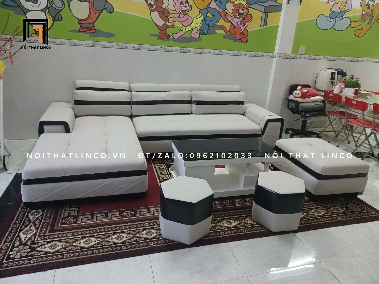 Bộ ghế sofa L phòng khách GT45 Blink 3m x 1m8 da công nghiệp