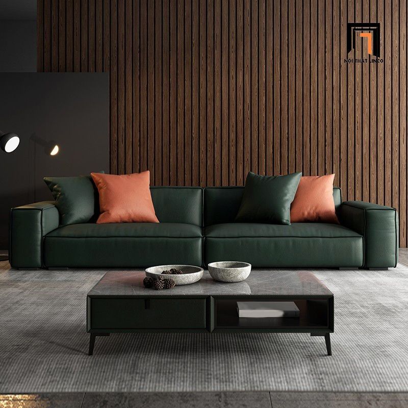 Bộ ghế sofa góc cao cấp GT105 Perry da giả 2m75 x 1m7