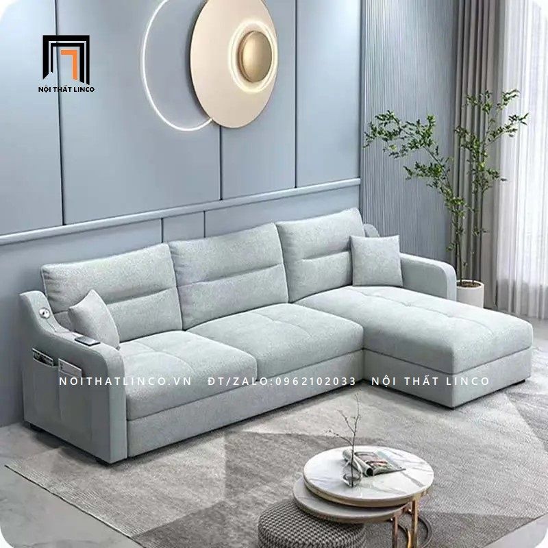 Bộ ghế sofa chữ L GT53 Kles 2m4 x 1m6 giá rẻ vải nỉ bố