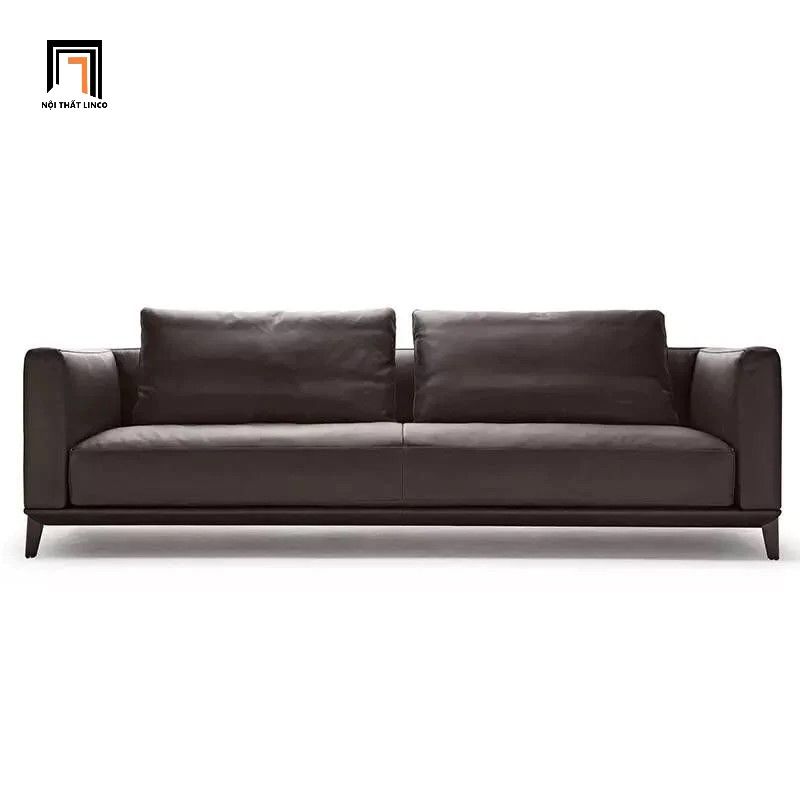 Ghế sofa băng bọc da giả BT175 Monda 2m màu nâu đậm