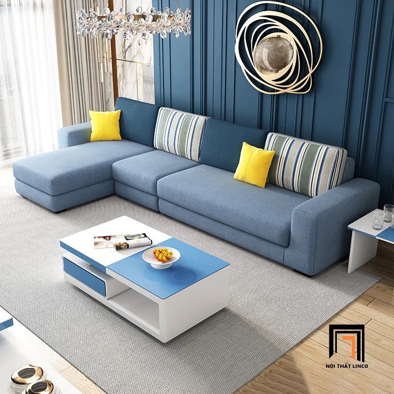 Bộ ghế sofa góc gia đình vải nỉ GT193 Obidos 3m x 1m6 giá rẻ