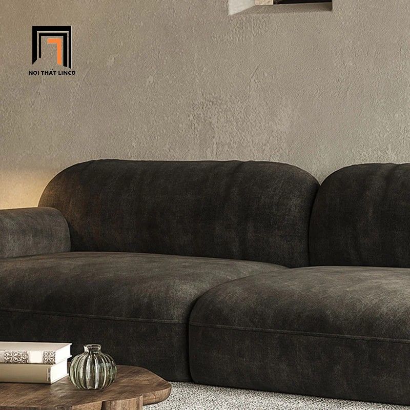Ghế sofa băng nỉ màu nâu đậm BT286 Eldama dài 2m4 hiện đại