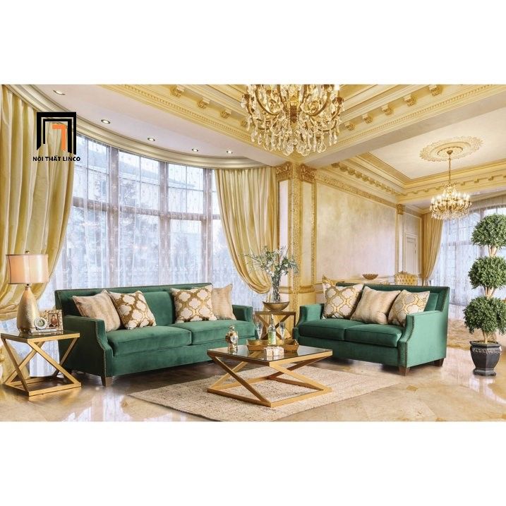 Ghế sofa băng đính nút cao cấp BT317 Yazzie dài 1m9 vải nỉ nhung