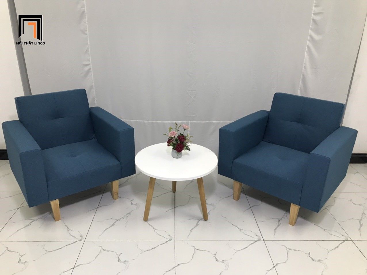 Ghế sofa đơn gấp gọn NS02 màu xanh dương giá rẻ