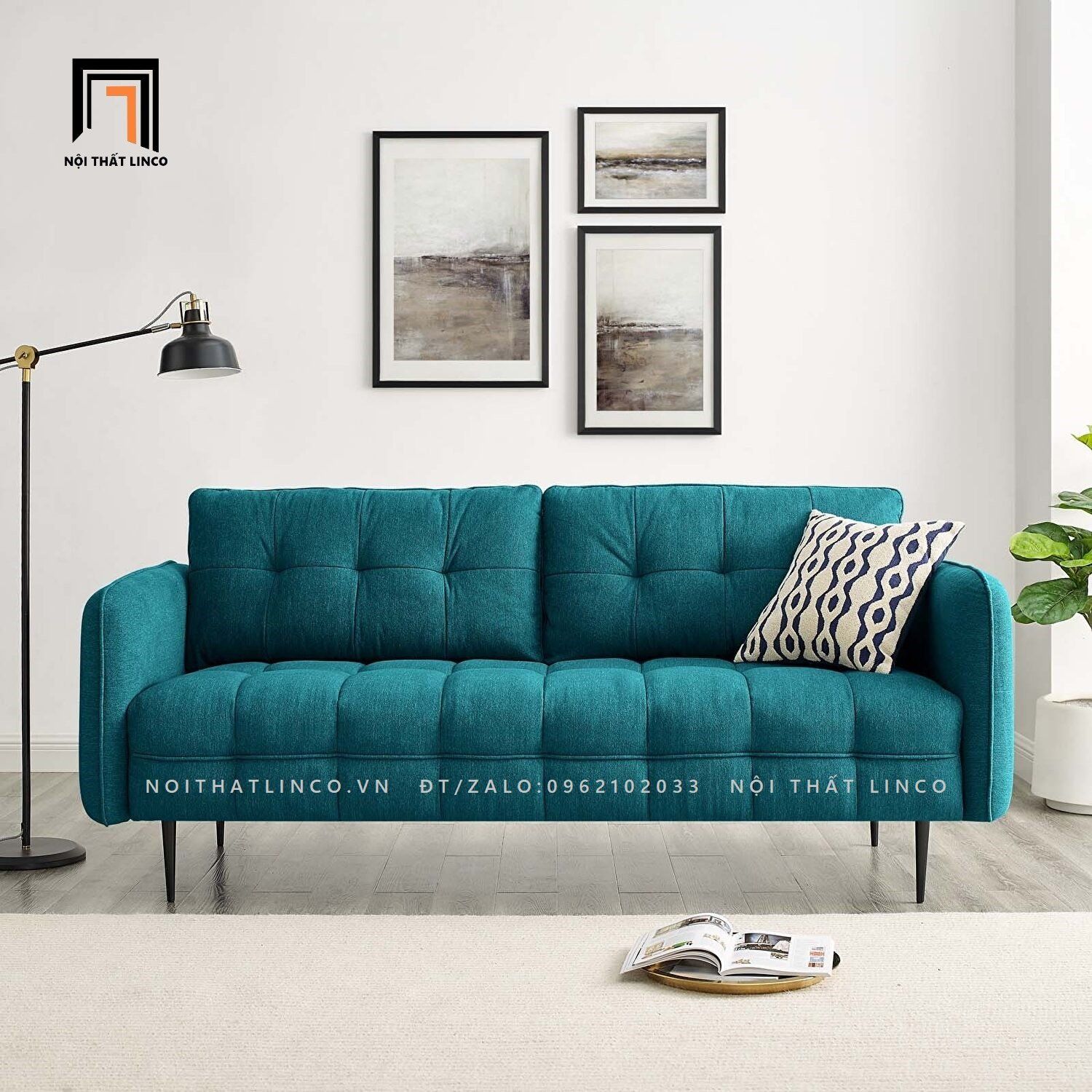Ghế sofa băng giá rẻ BT98 Cameron dài 1m9 chân inox