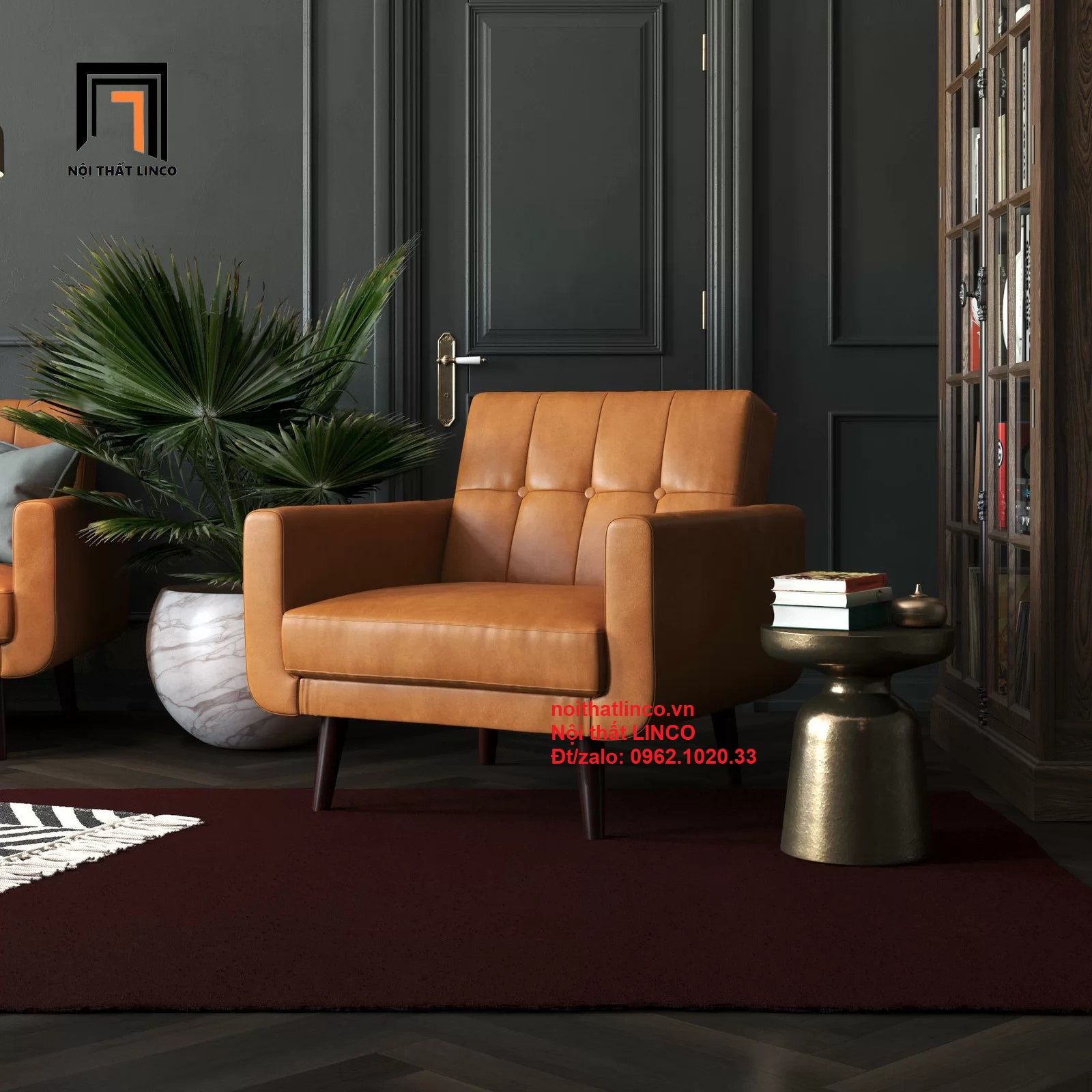 Ghế sofa đơn 1 chỗ ngồi DT5 Gaige simili giả da