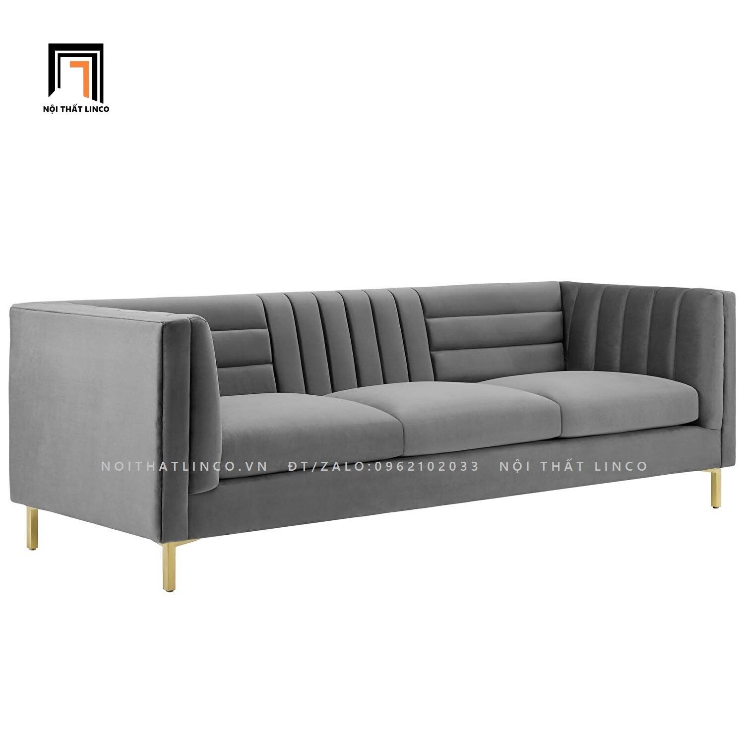 Ghế sofa băng cho shop tiệm 2m2 BT104 Ingen vải nhung nỉ