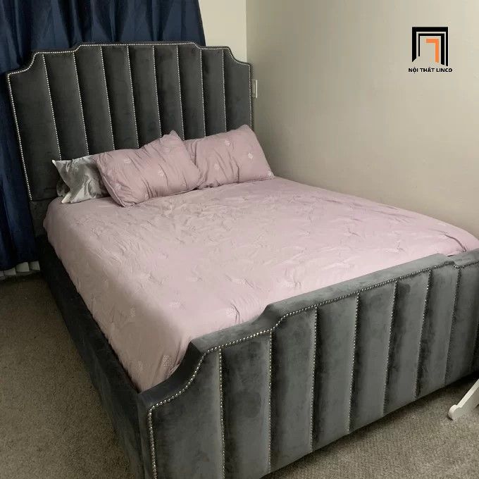Giường ngủ sang trọng GN23 Pont vải nhung nỉ cao cấp