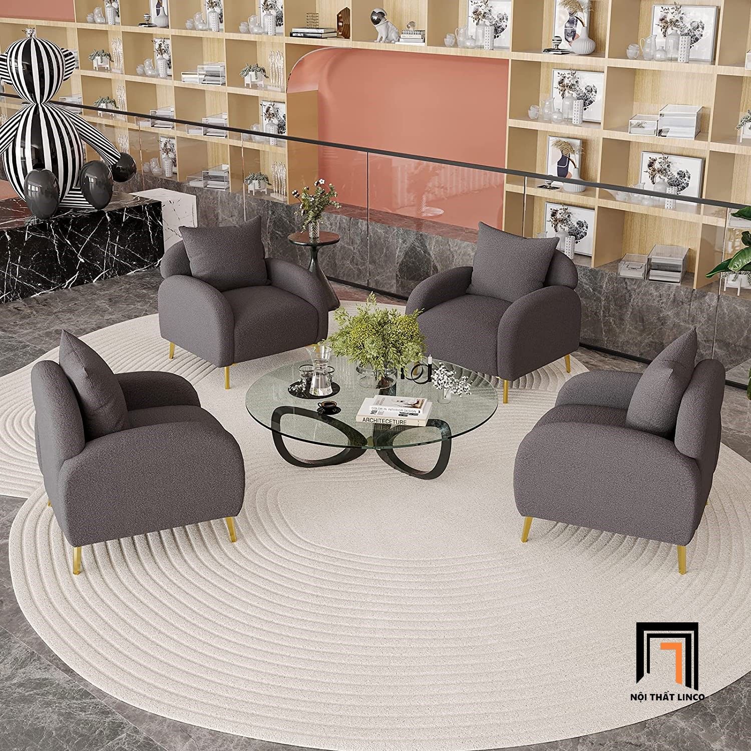 Ghế sofa đơn nhỏ xinh xắn DT31 Keeny trang trí vải nỉ