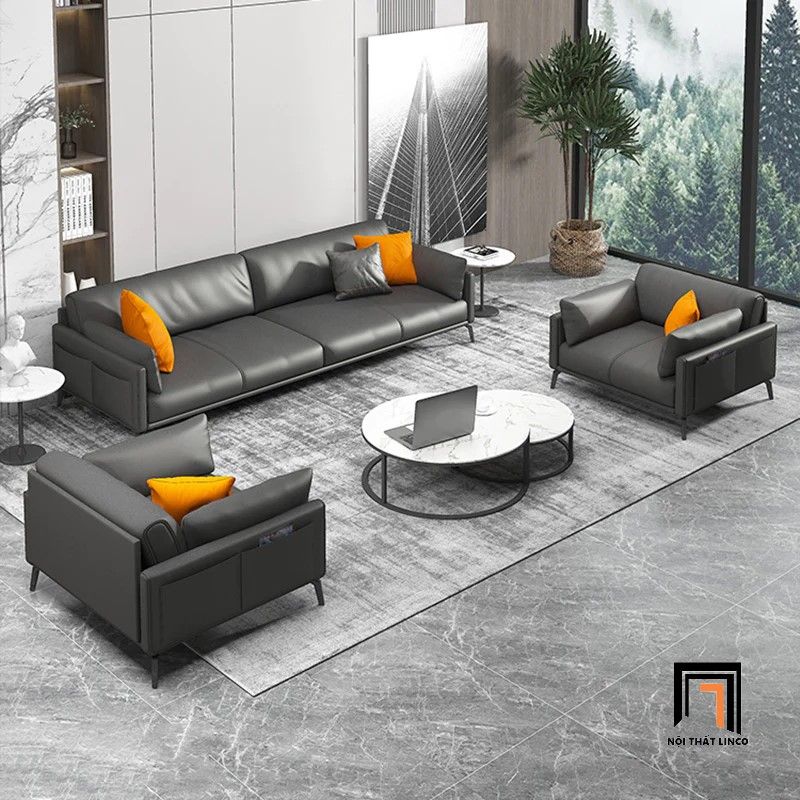 Bộ ghế sofa văn phòng làm việc KT75 Dubuque da công nghiệp