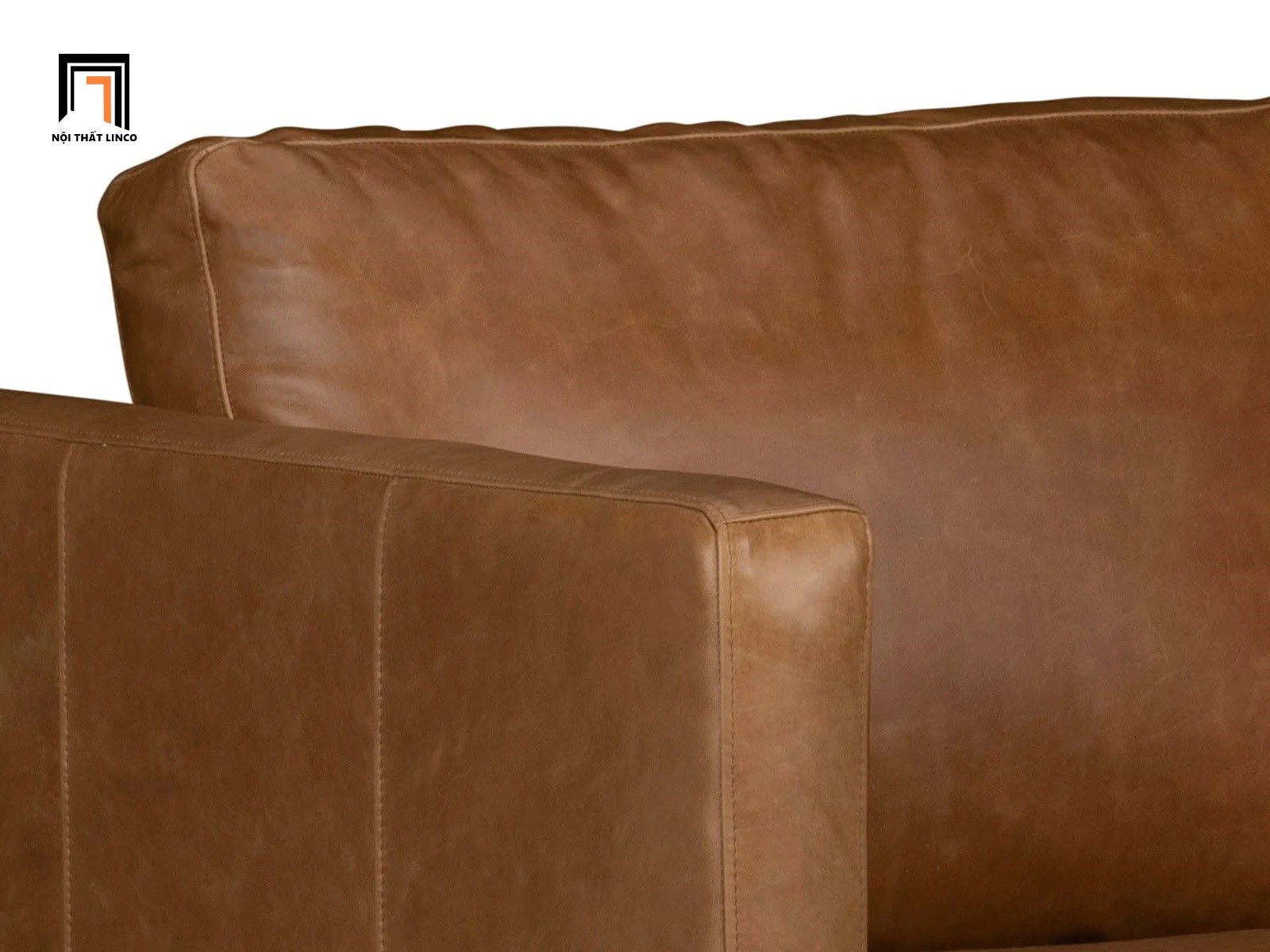 Ghế sofa đơn nhỏ bọc da DT38 Clifford nâu da bò