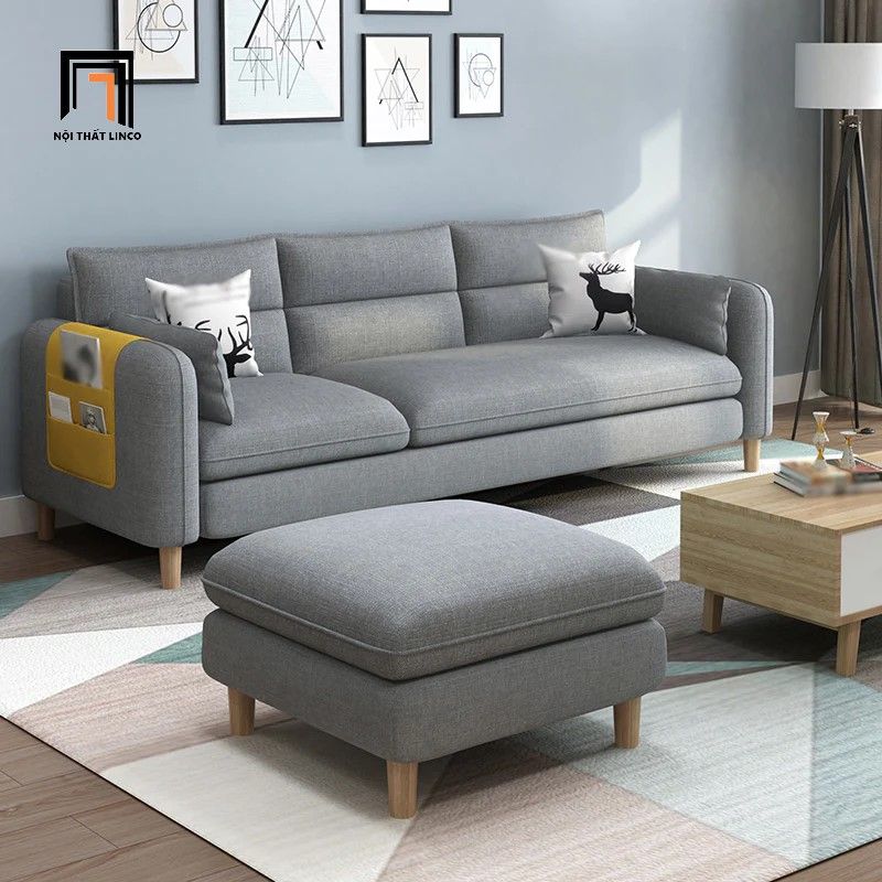 Bộ ghế sofa phòng khách BT197 Colton dài 2m1 màu xám giá rẻ